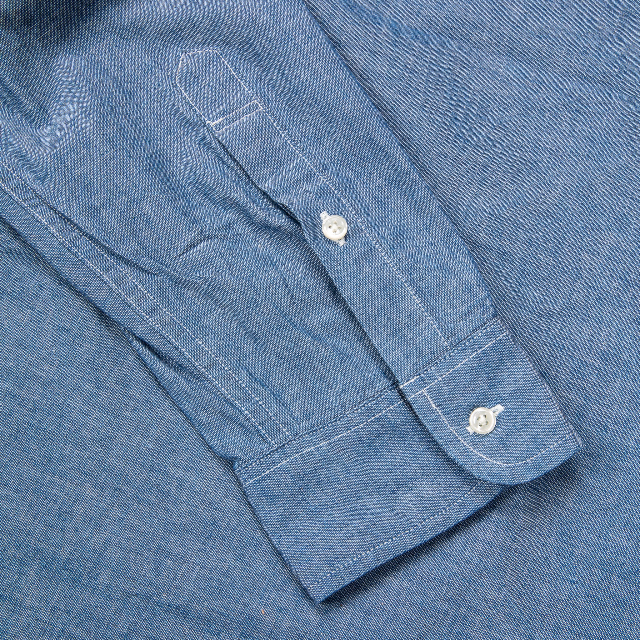 Orslow Button Down Washed Chambray Shirt