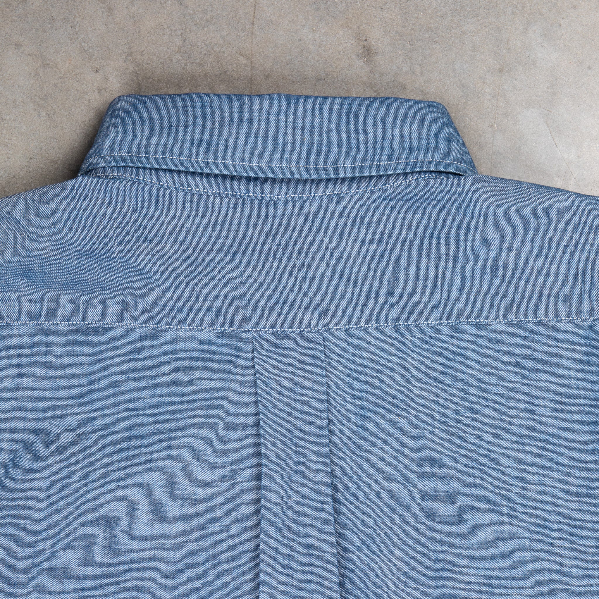 Orslow Button Down Washed Chambray Shirt