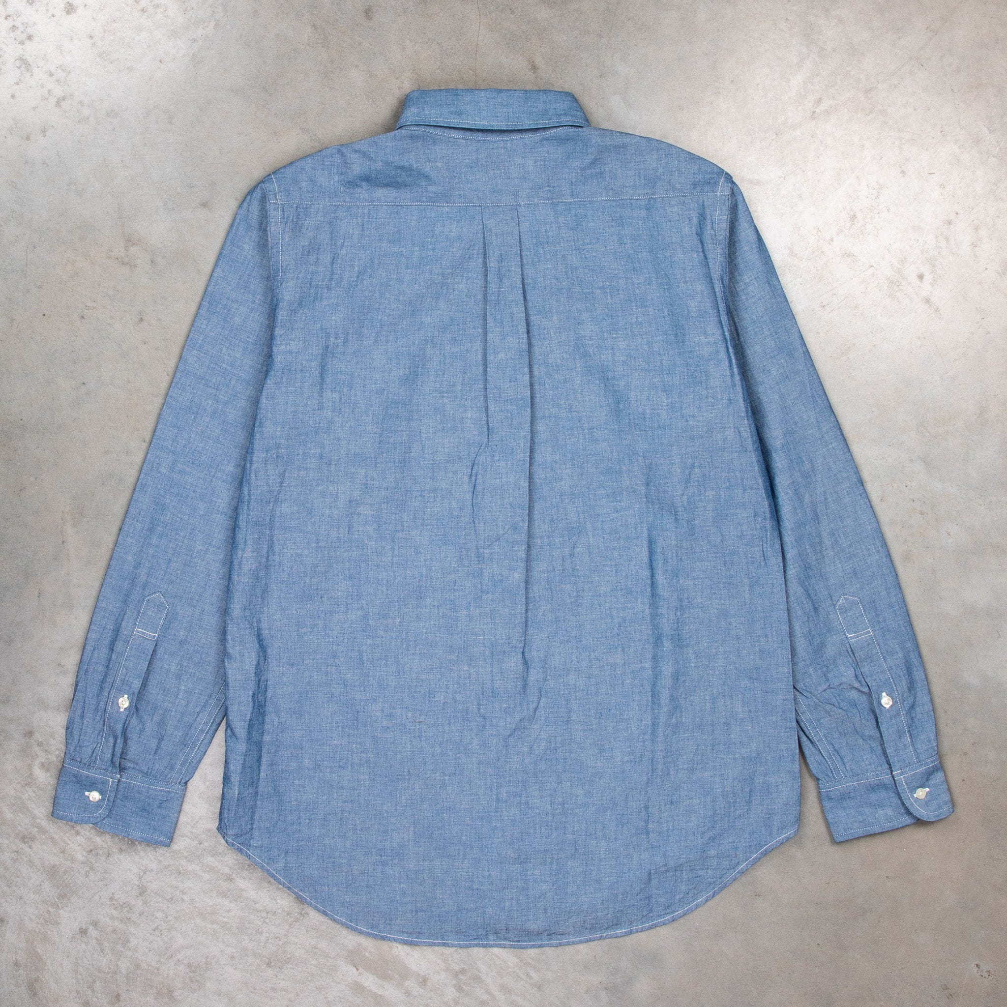 Orslow Button Down Washed Chambray Shirt