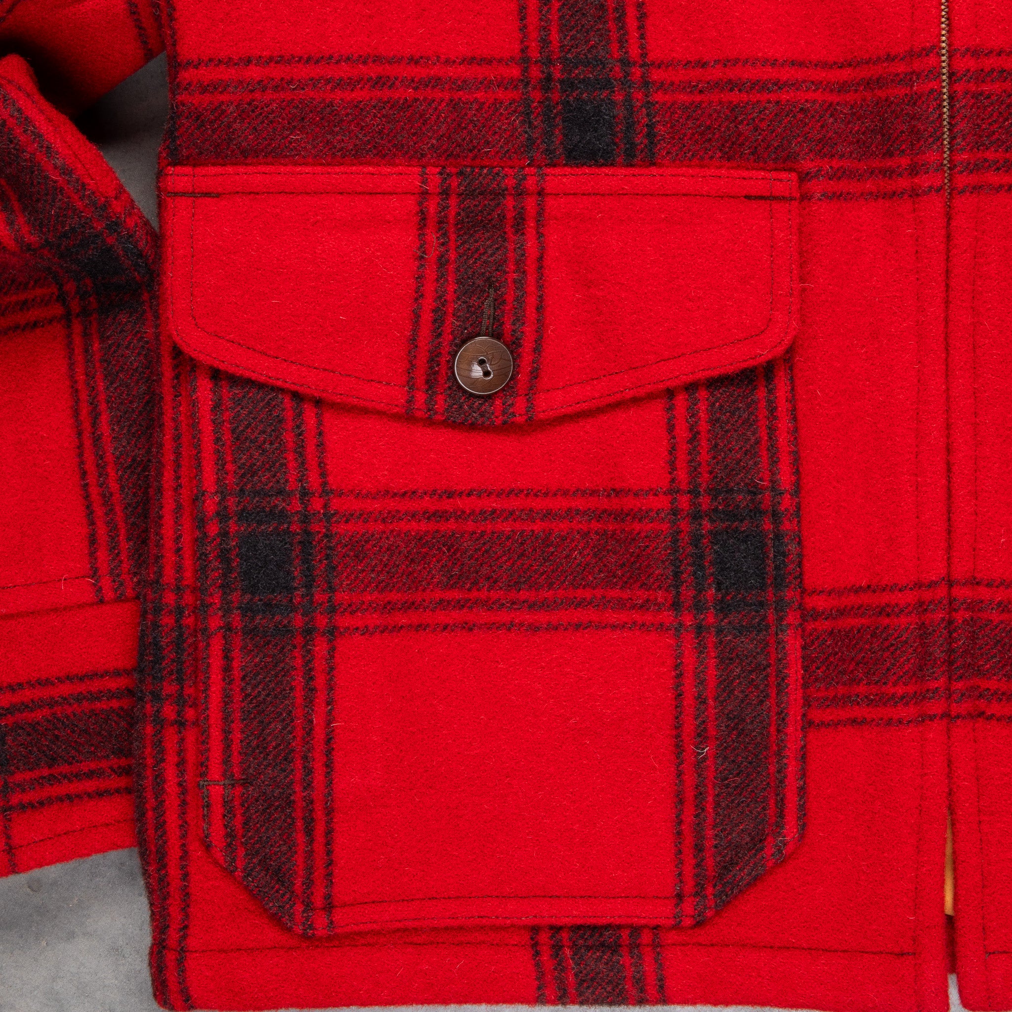 RRL Kaplan Wool Shearling-Collar Plaid Jacket