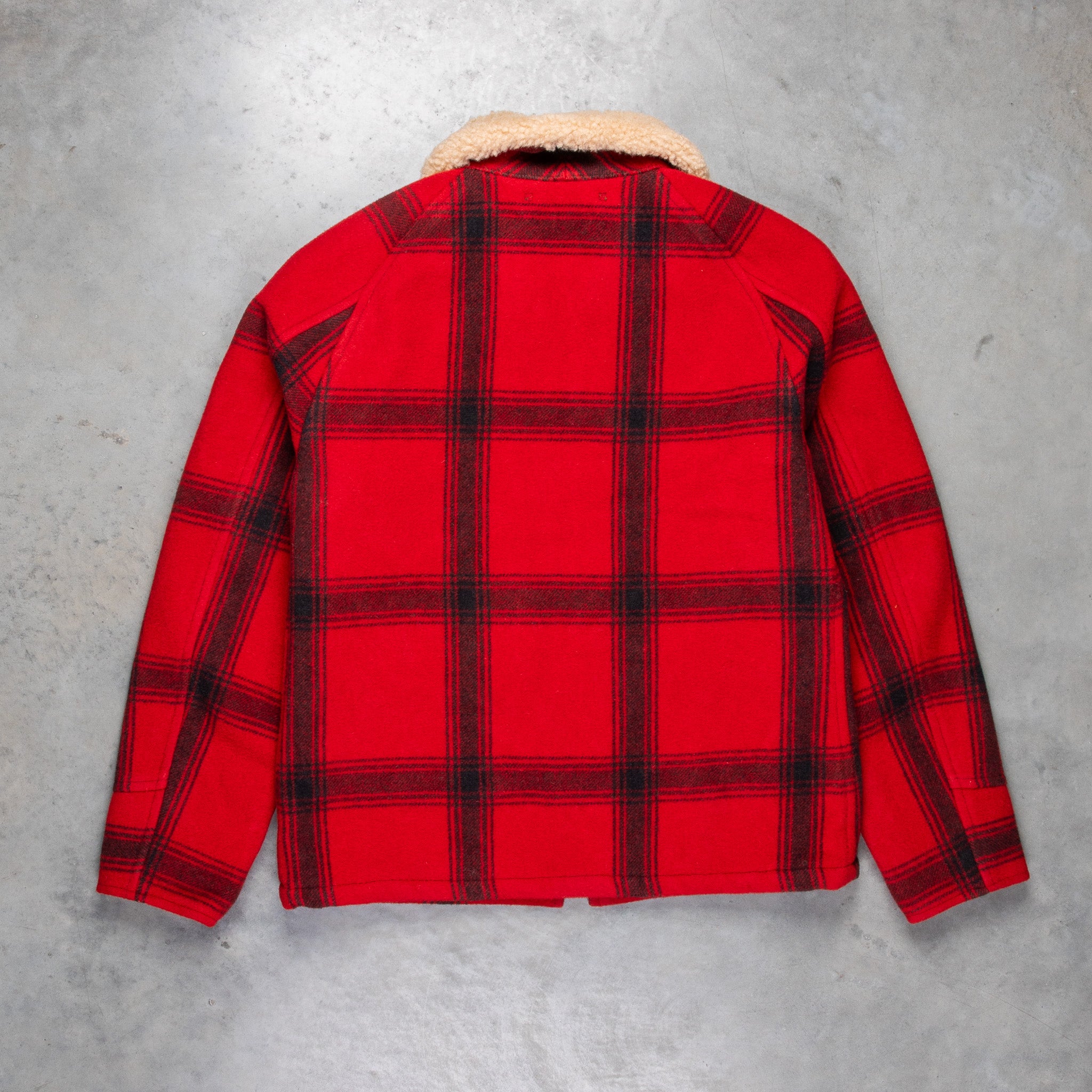RRL Kaplan Wool Shearling-Collar Plaid Jacket