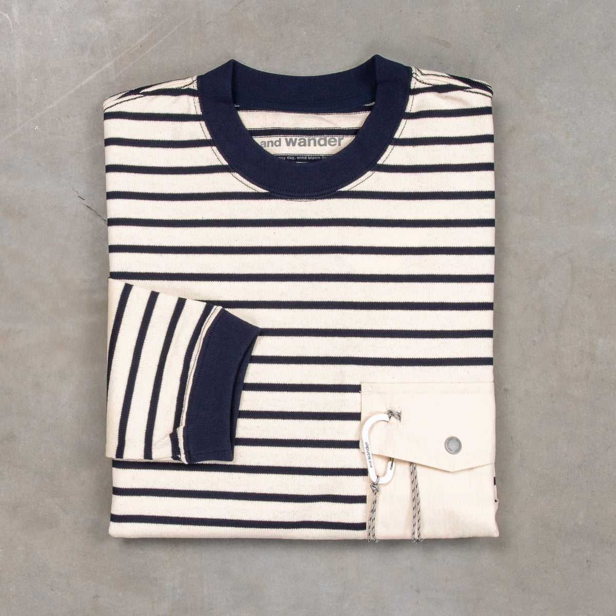 And Wander Stripe Pocket LS tee Off White – Frans Boone Store