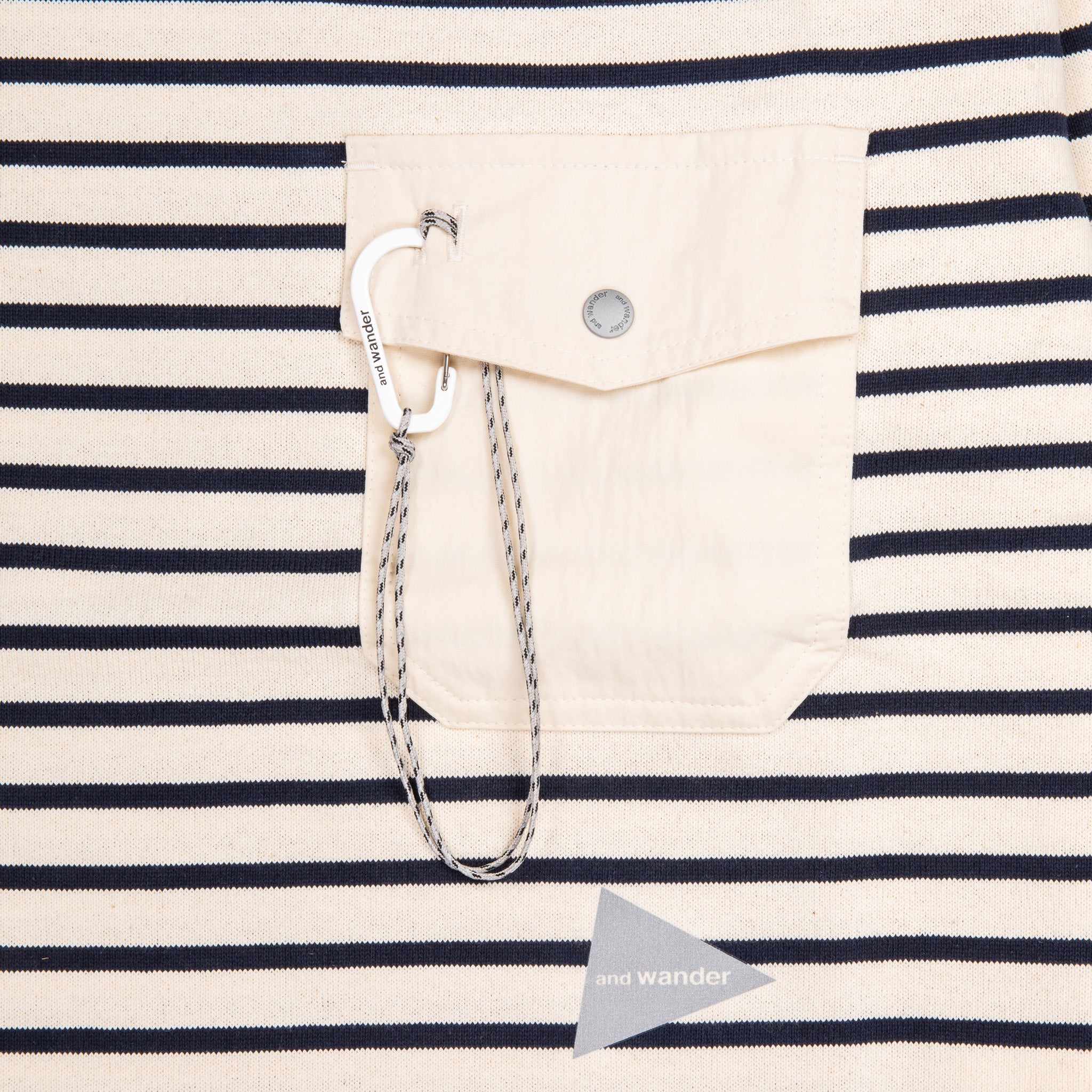 And Wander Stripe Pocket H/S Off White