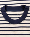 And Wander Stripe Pocket LS tee Off White