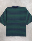 And Wander Stripe Pocket H/S Tee Green