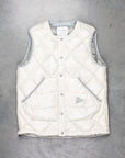 And Wander Diamond Stitch Down Vest Off White
