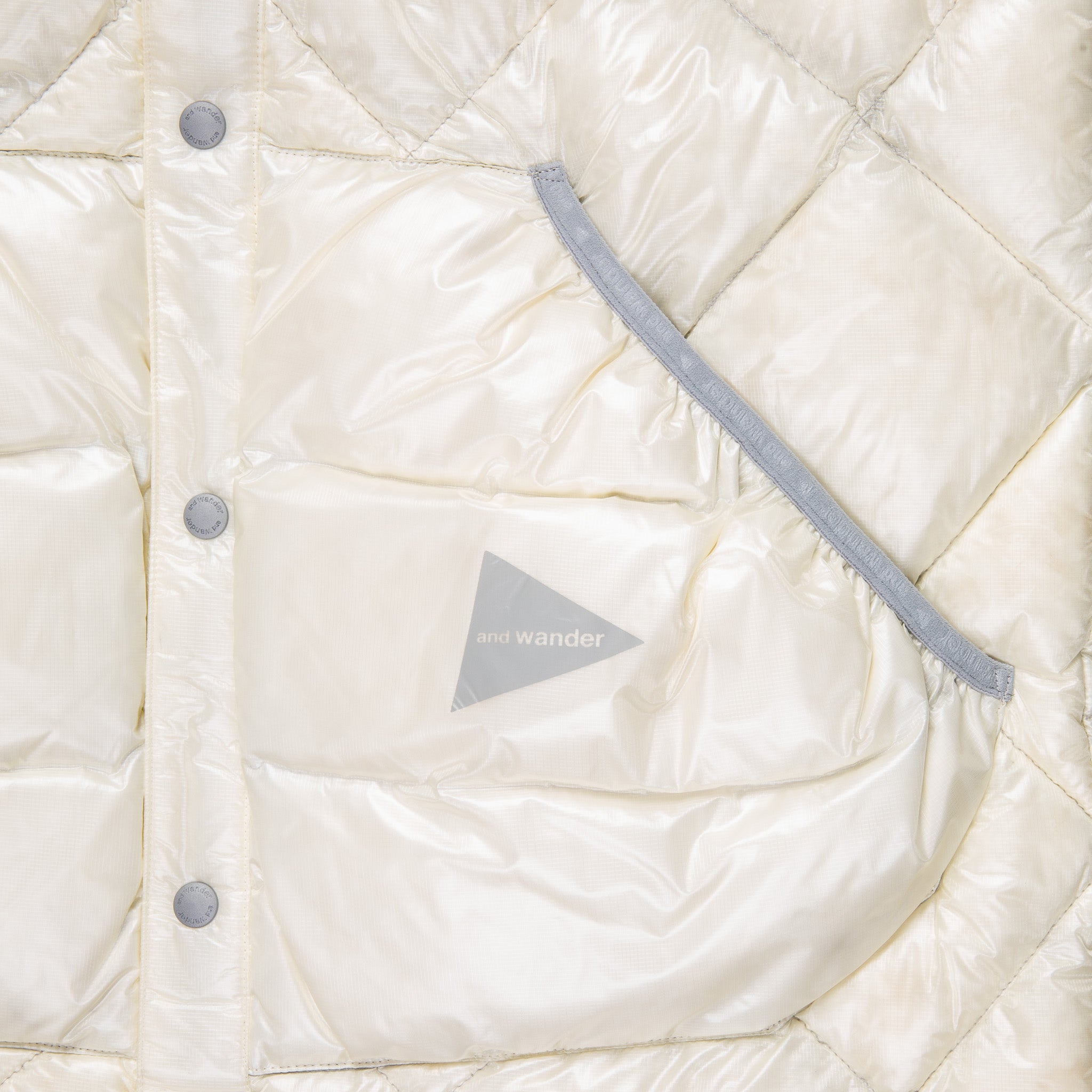 And Wander Diamond Stitch Down Vest Off White