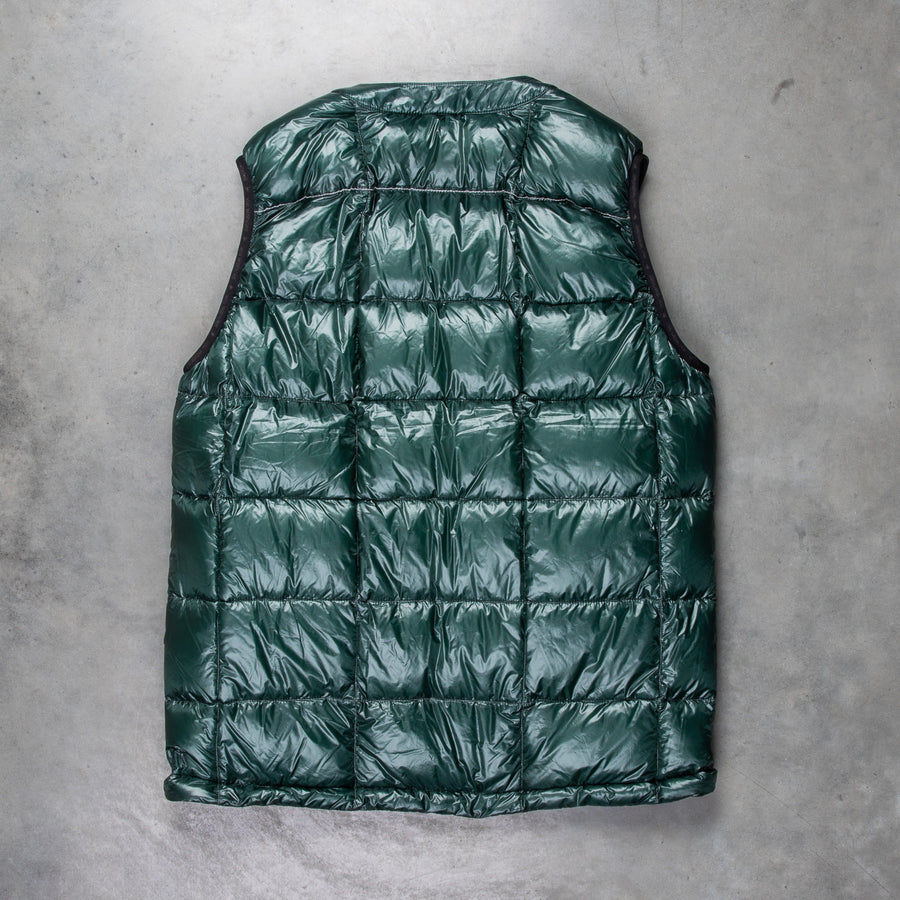 And Wander Diamond Stitch Down Vest Green