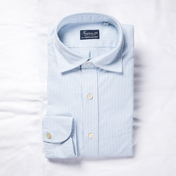 Finamore x Frans Boone Ivy Shirt Oxford Stripe Light Blue