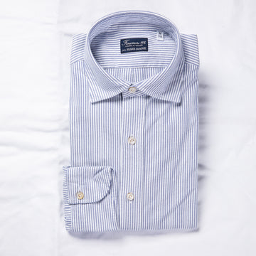 Finamore x Frans Boone Ivy Shirt Oxford Stripe Dark Blue