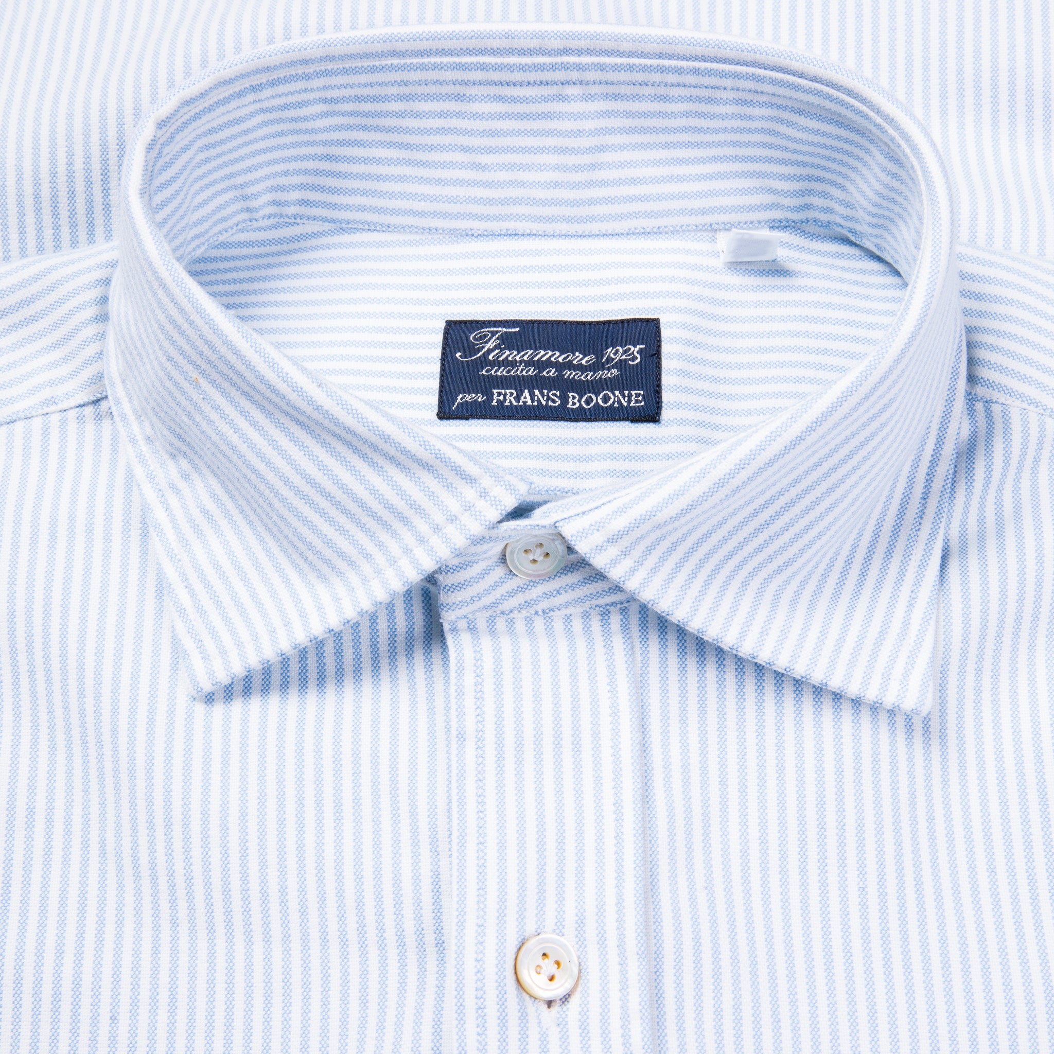 Finamore x Frans Boone Ivy Shirt Oxford Stripe Light Blue