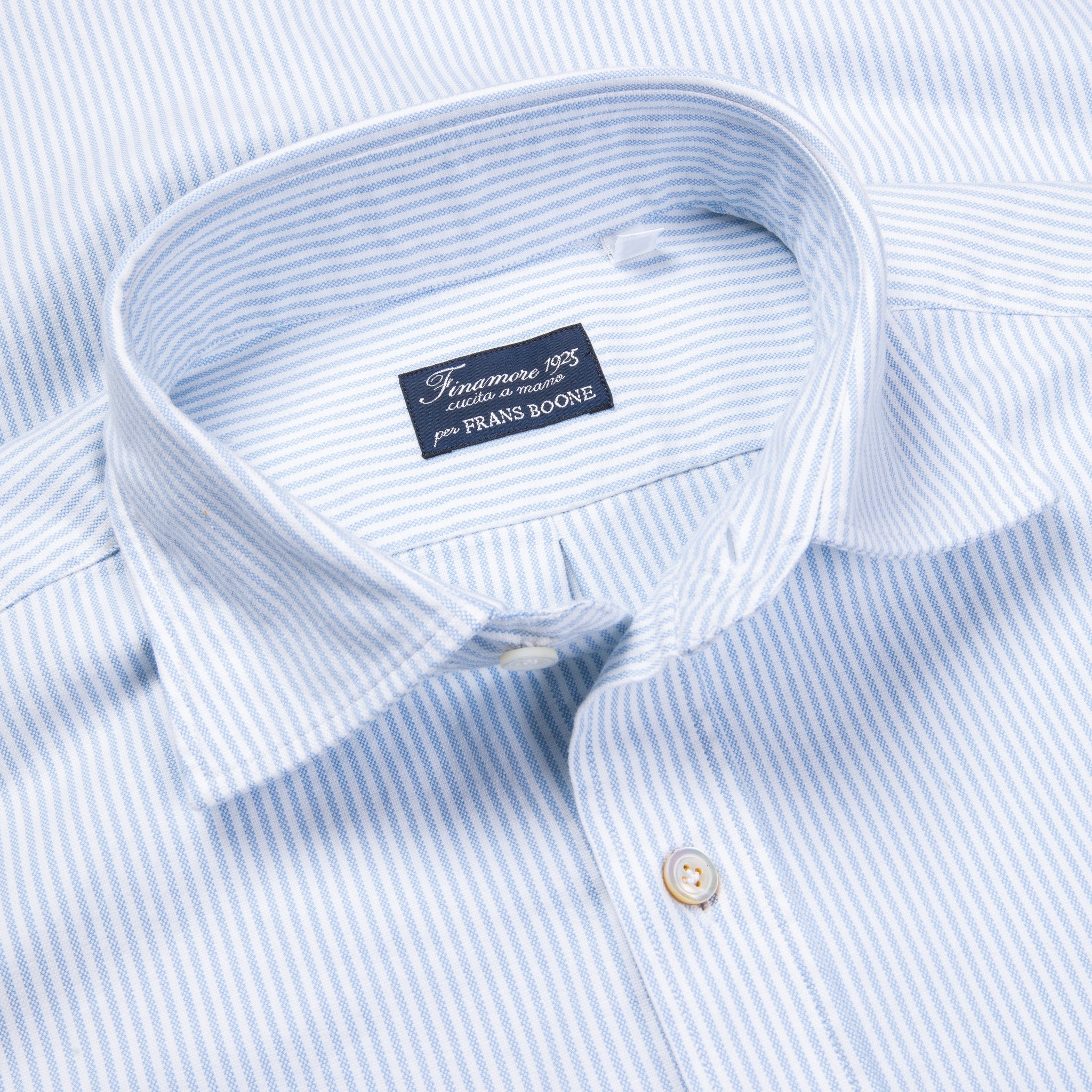 Finamore x Frans Boone Ivy Shirt Oxford Stripe Light Blue