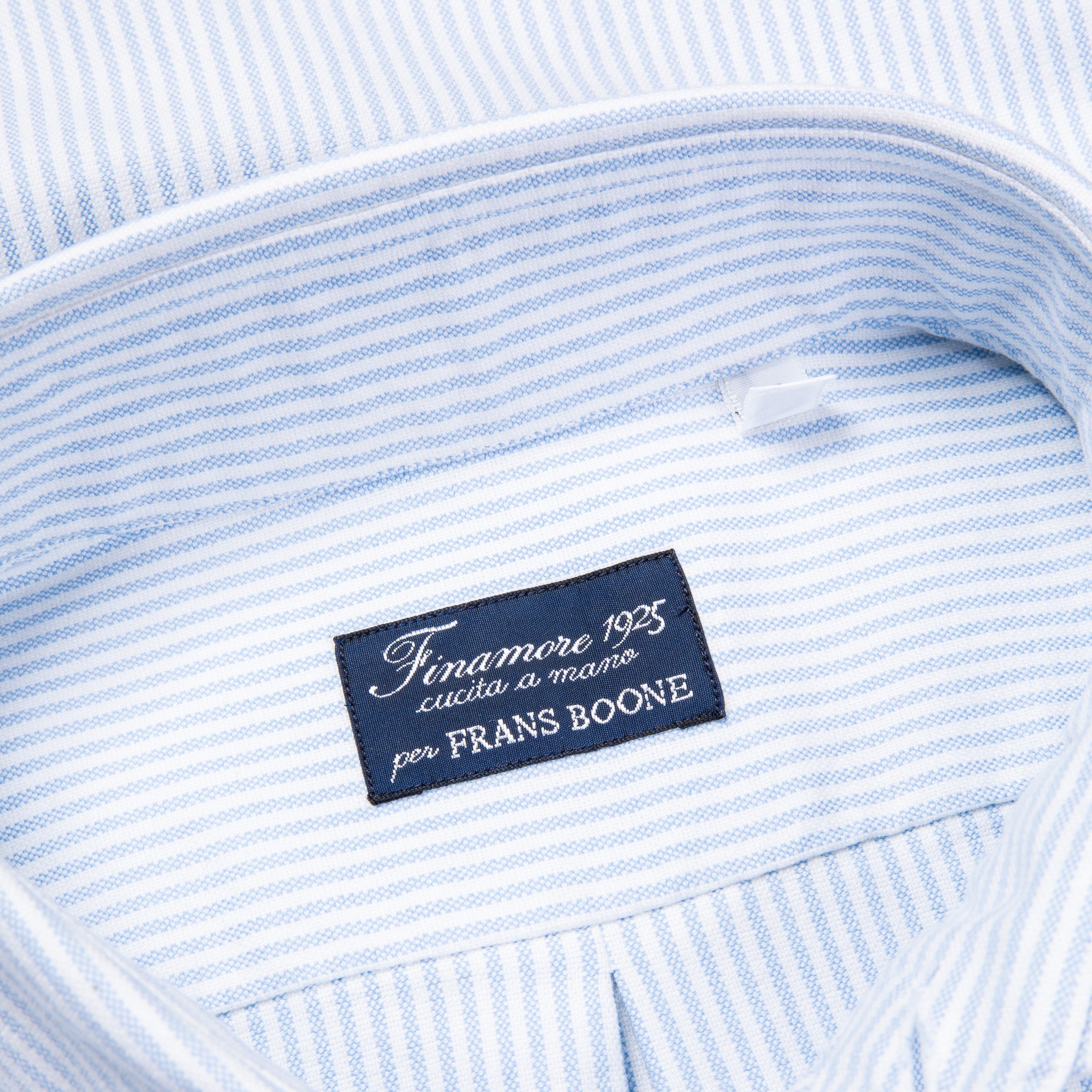Finamore x Frans Boone Ivy Shirt Oxford Stripe Light Blue