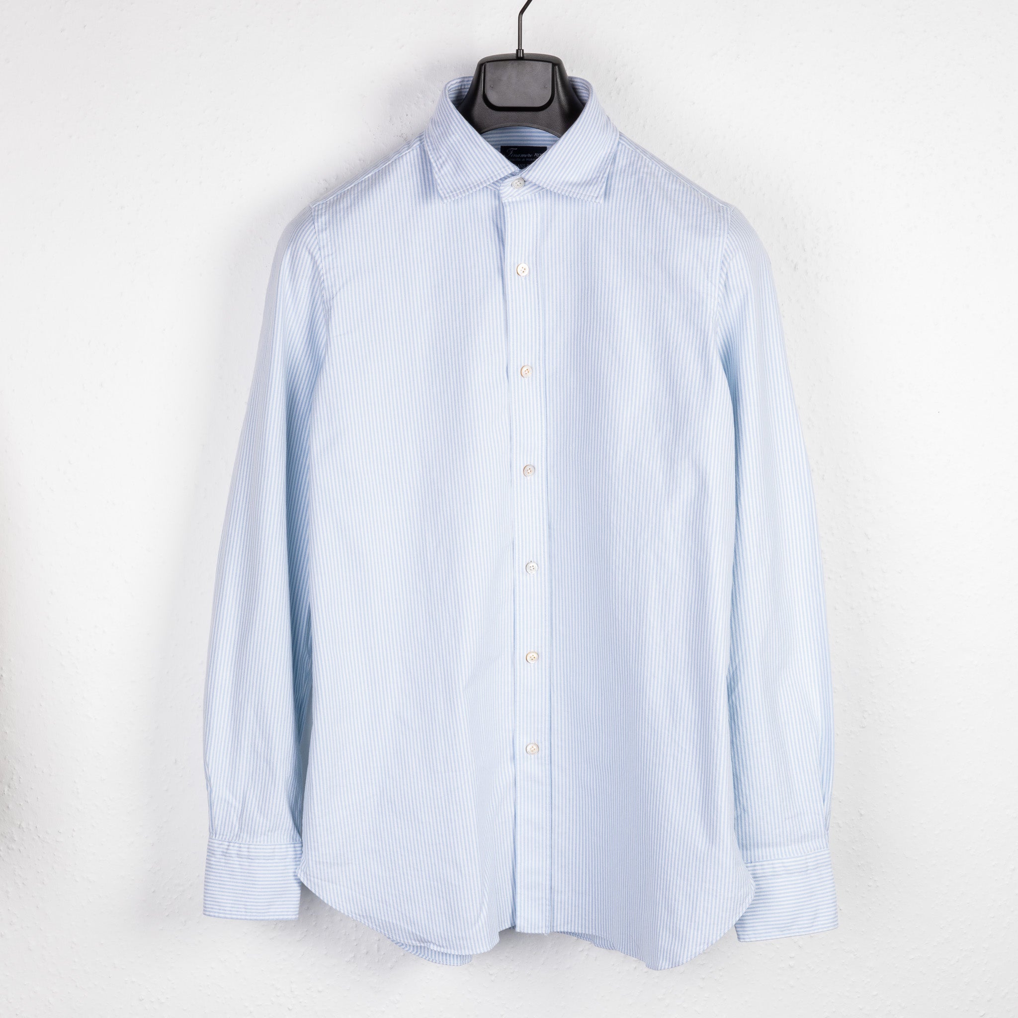 Finamore x Frans Boone Ivy Shirt Oxford Stripe Light Blue