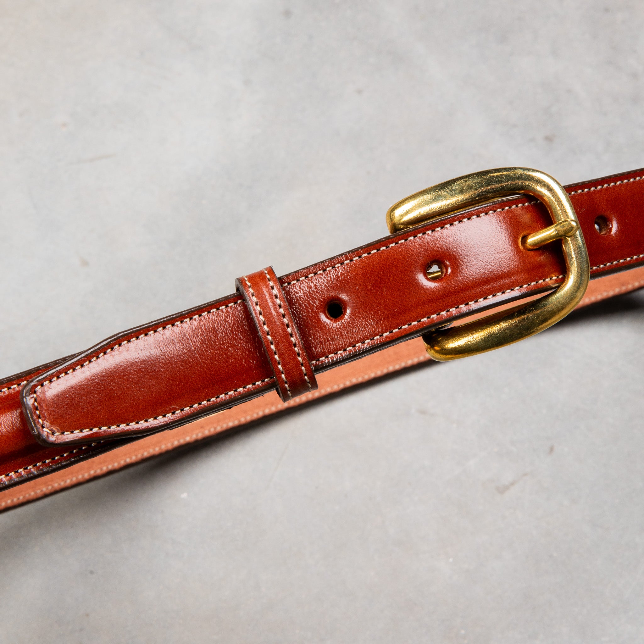 Tory Leather Classic Bridle Leather Belt 1″ Brass Buckle