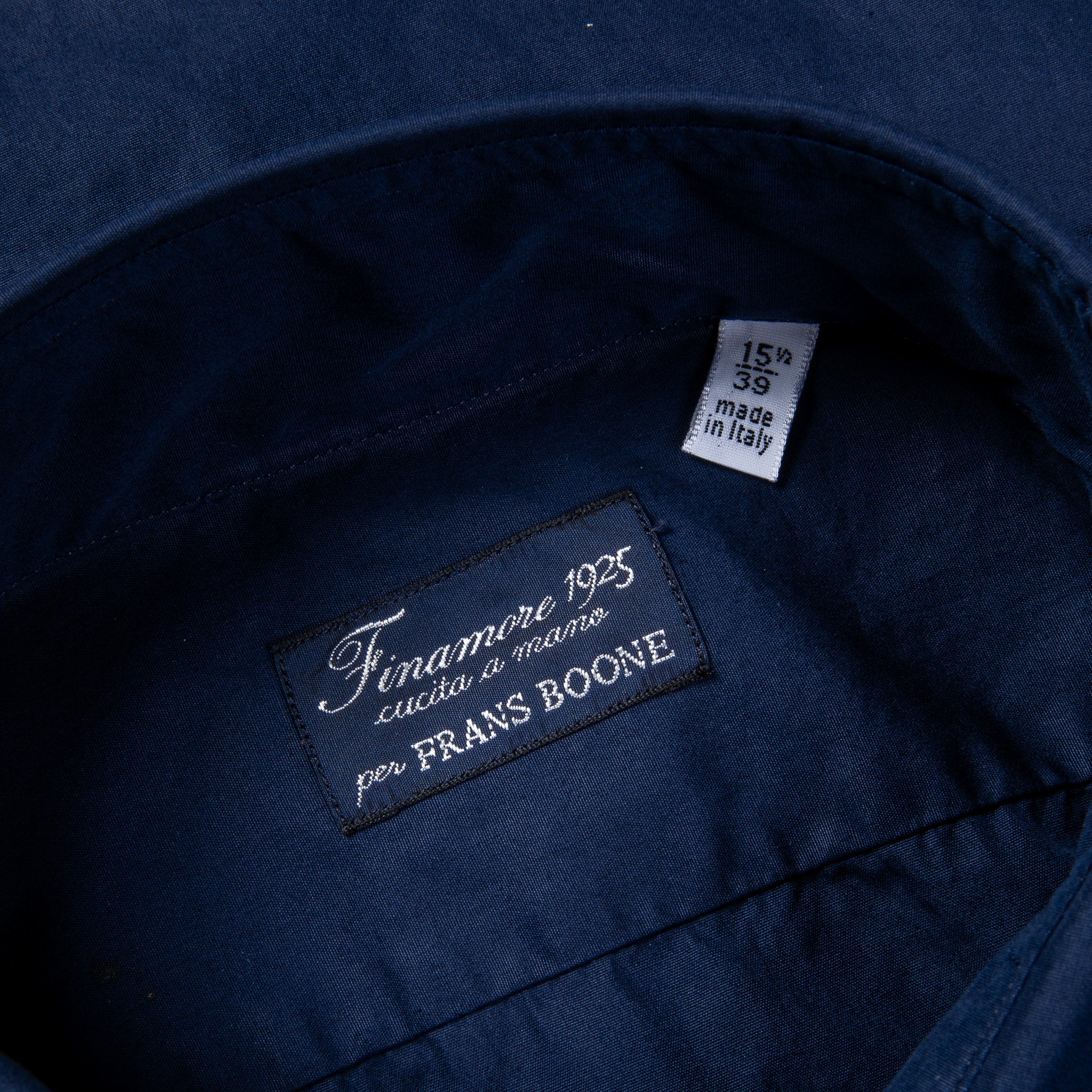 Finamore Tokyo Shirt Sergio Collar Poplin navy