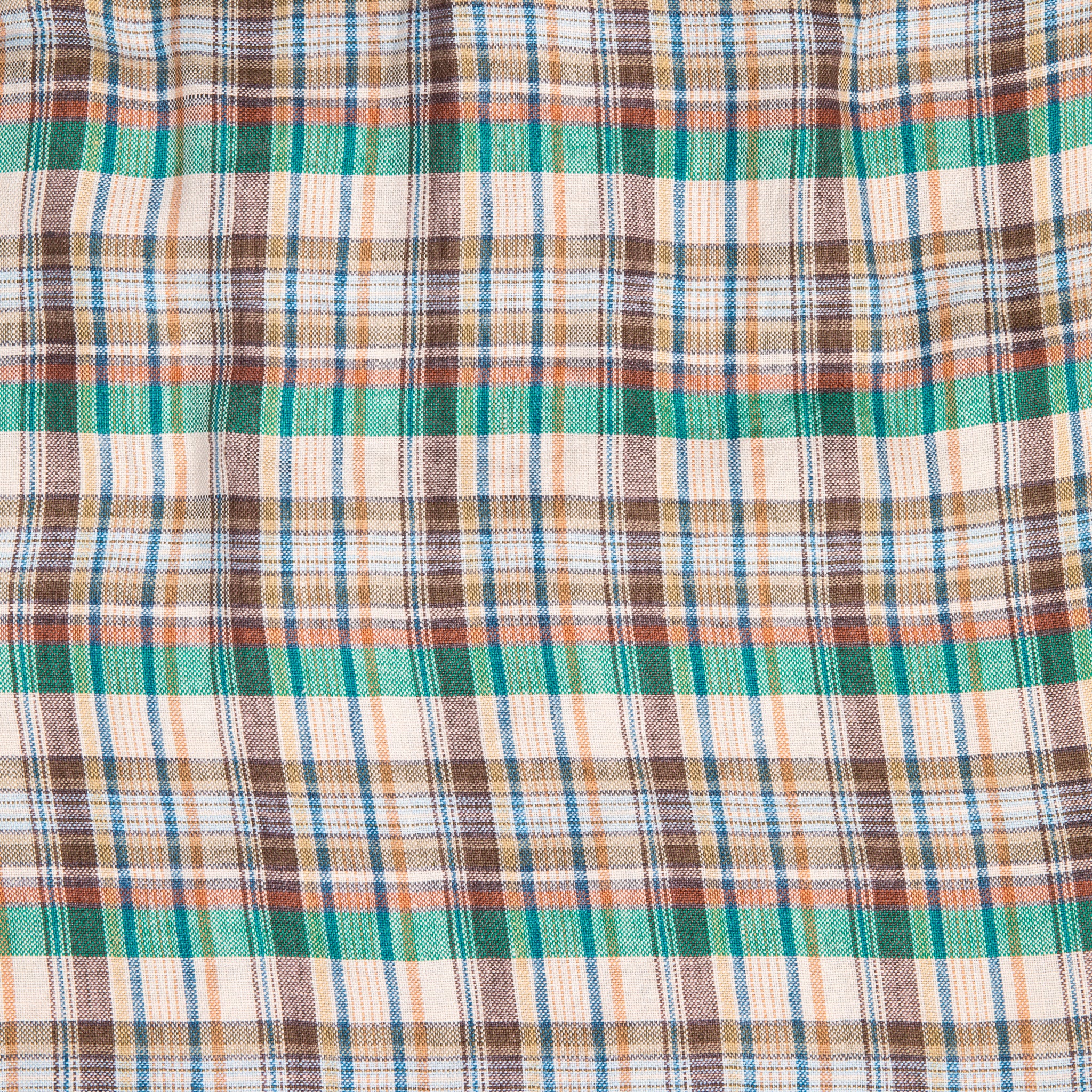 Finamore Madison Fit Collo Achille Linen Check Green