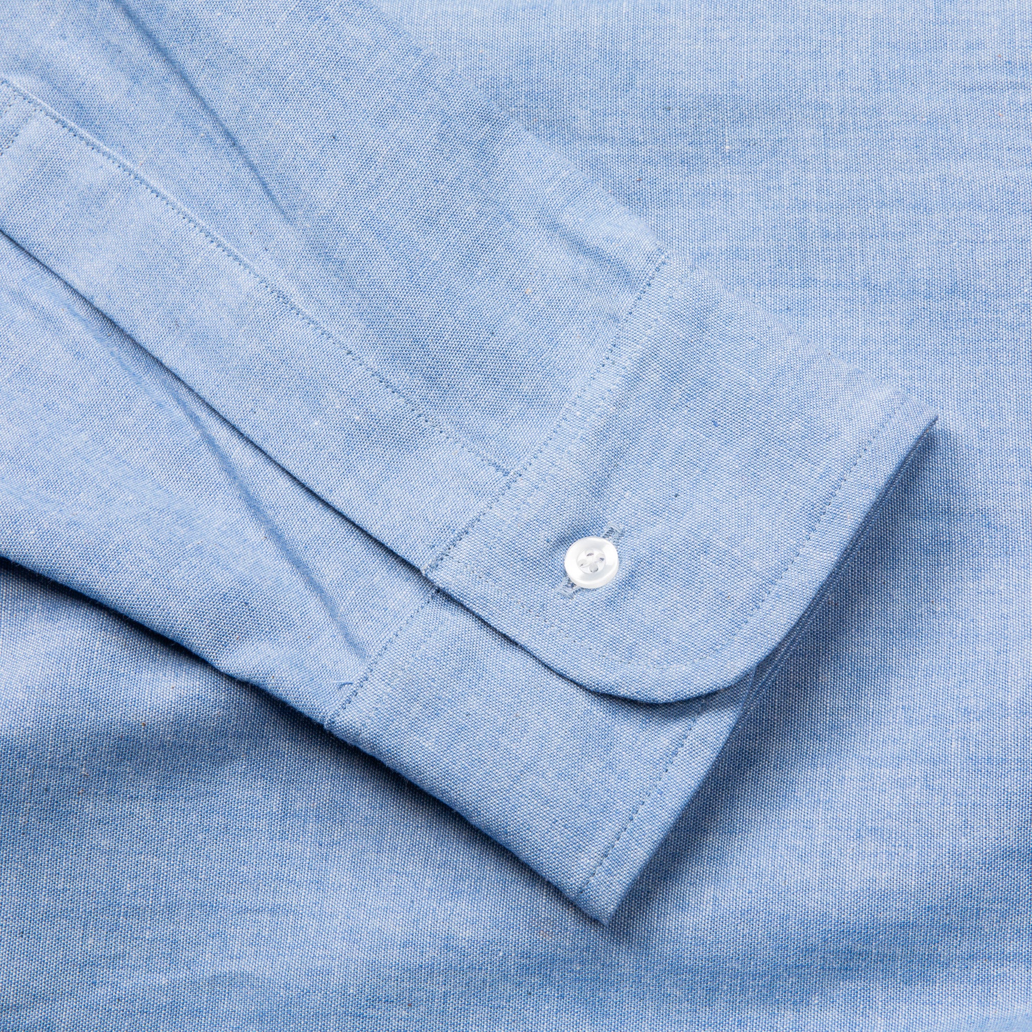 Far East Manufacturing Chambray Button-down Shirt Aqua