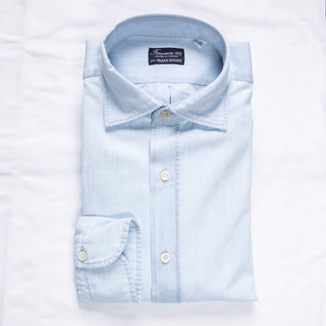 Finamore x Frans Boone Ivy Shirt Bleached Light Denim
