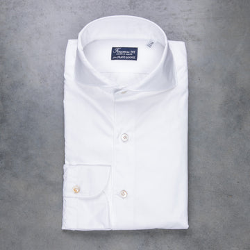 Finamore Gaeta Shirt Sergio Collar White Alumo Poplin