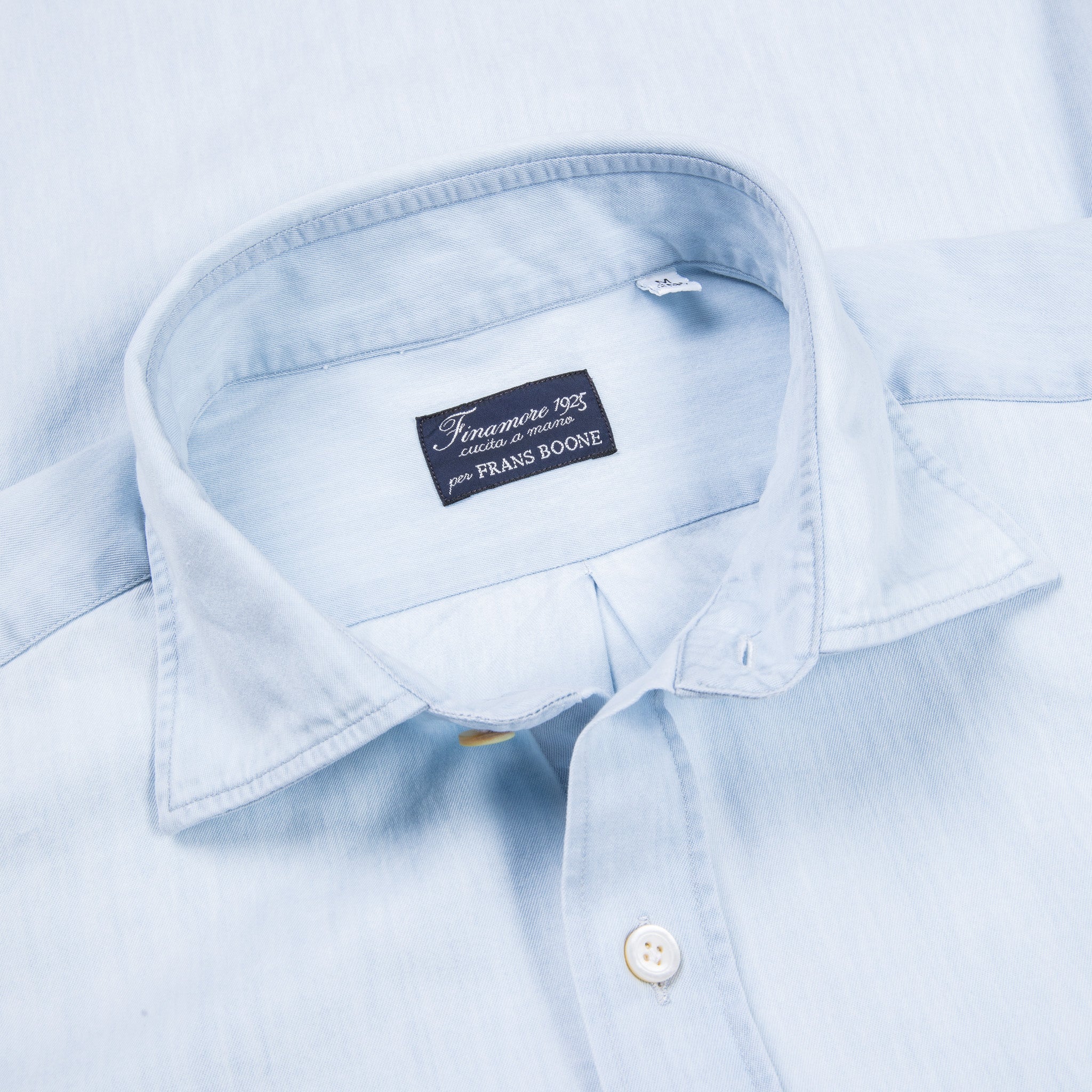 Finamore x Frans Boone Ivy Shirt Bleached Light Denim