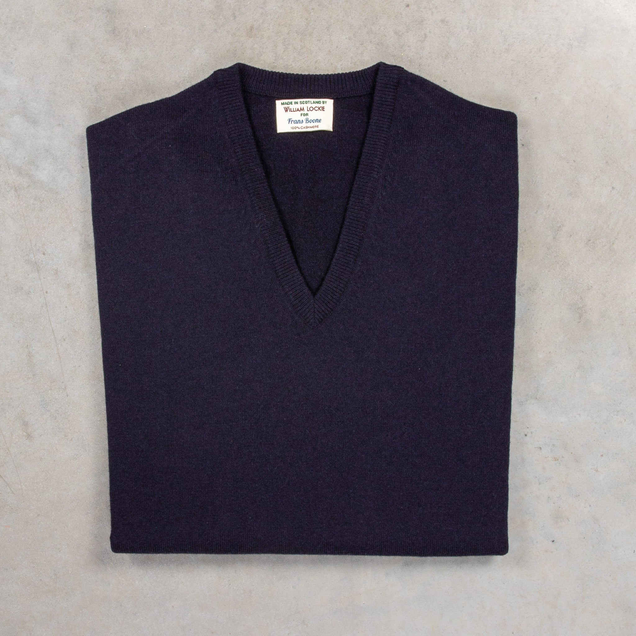 William Lockie Oxton Cashmere V-Neck Dark Navy