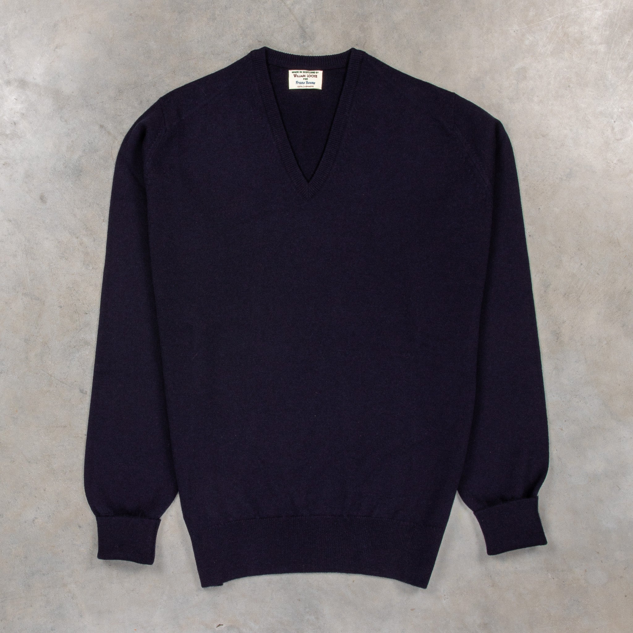 William Lockie Oxton Cashmere V-Neck Dark Navy
