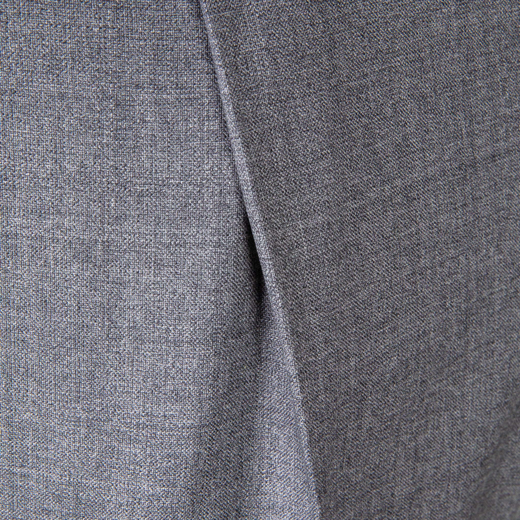 Rota Pantaloni High Rise Regular Fit Hopsack Grigio Medio