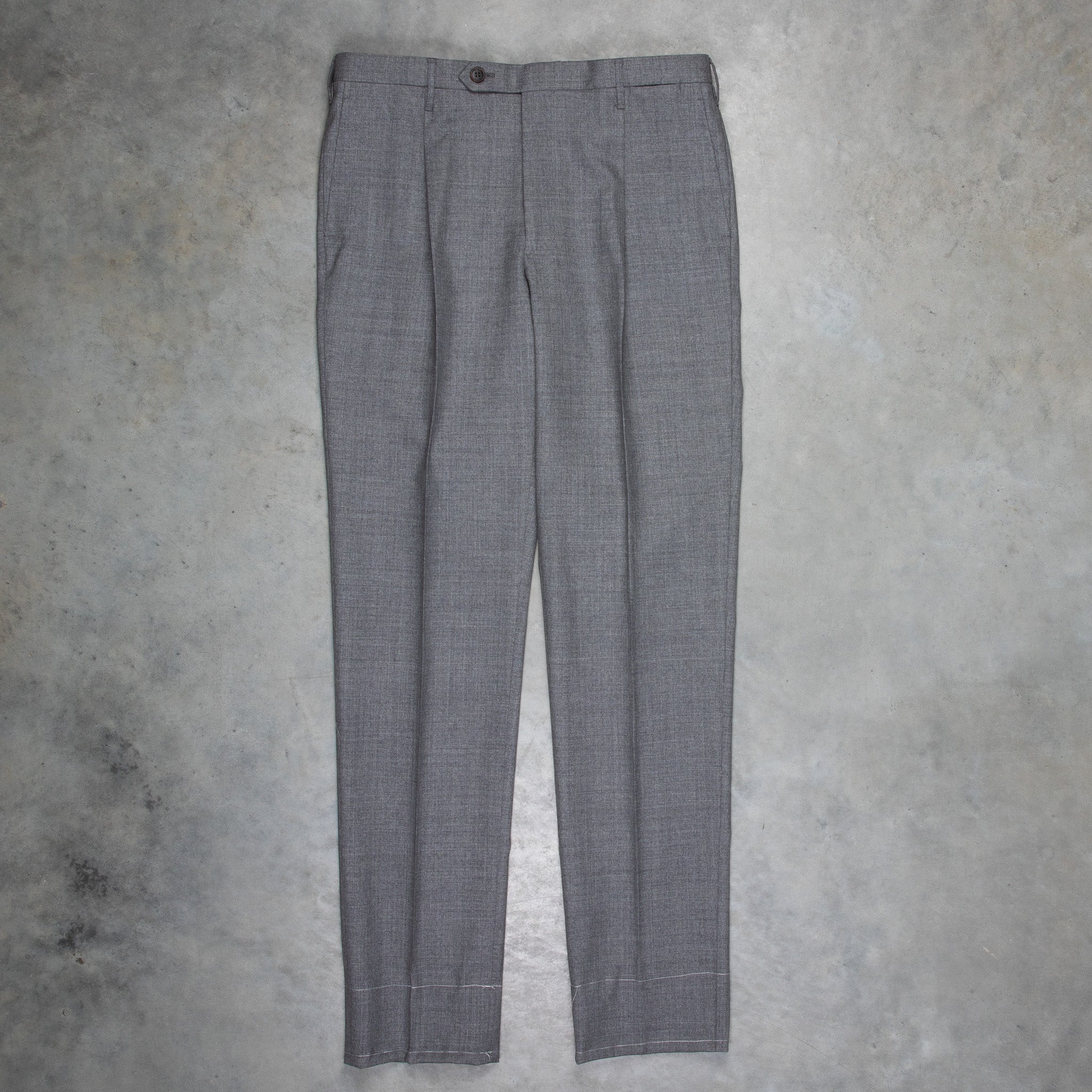 Rota Pantaloni High Rise Regular Fit Hopsack Grigio Medio