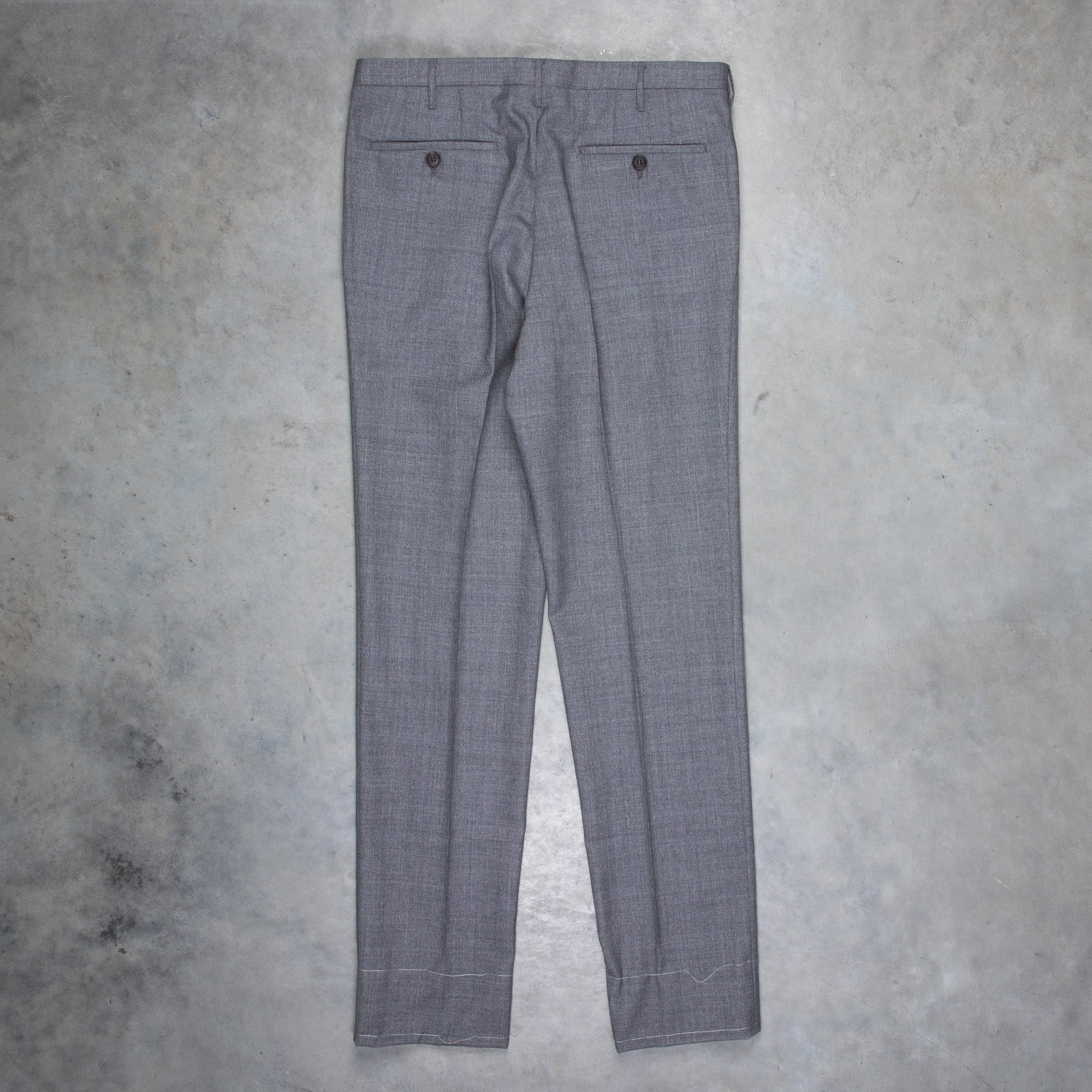 Rota Pantaloni High Rise Regular Fit Hopsack Grigio Medio