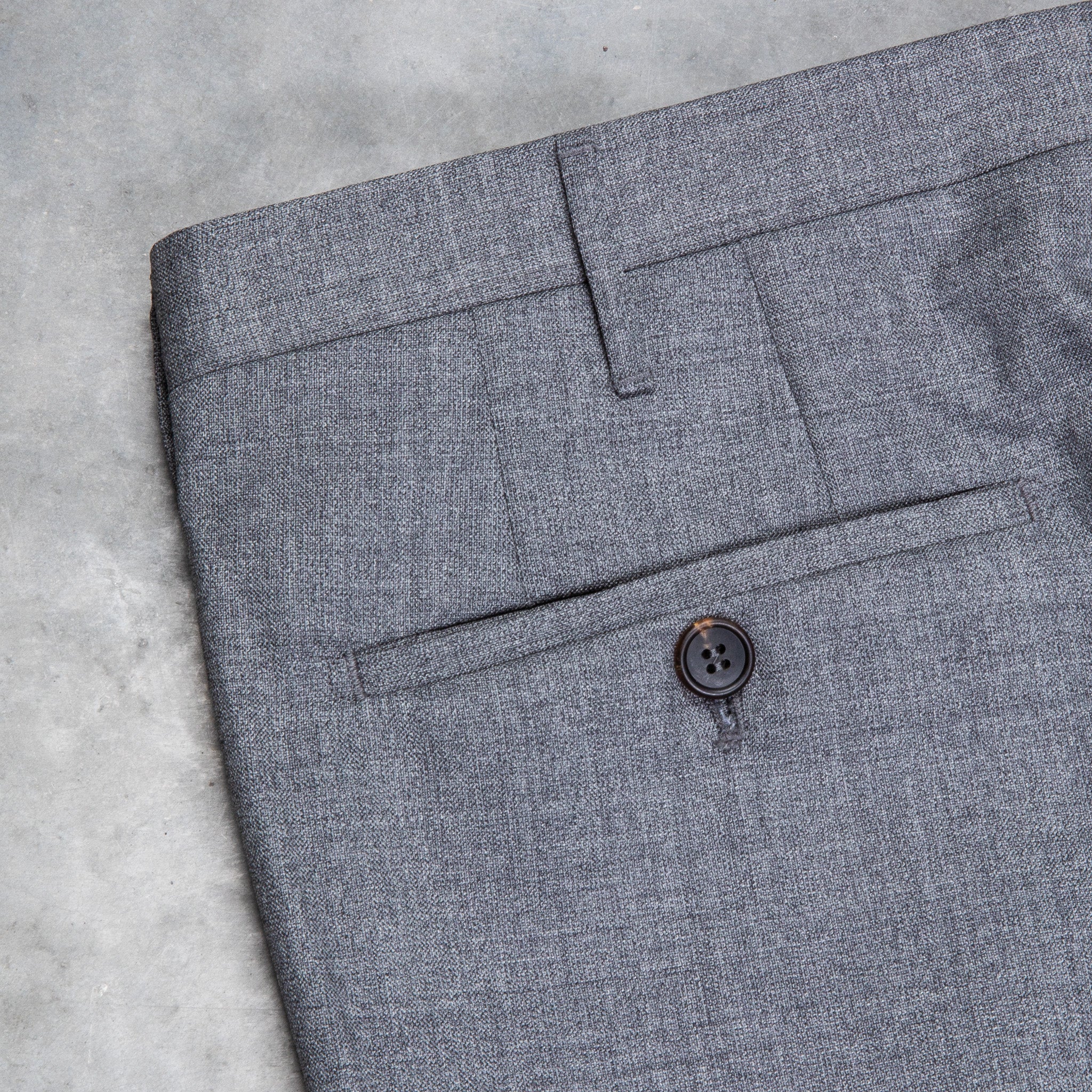 Rota Pantaloni High Rise Regular Fit Hopsack Grigio Medio – Frans