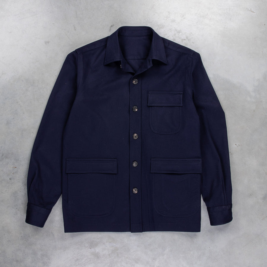 De Petrillo Shirt Jacket Loro Piana Wish Blu Navy
