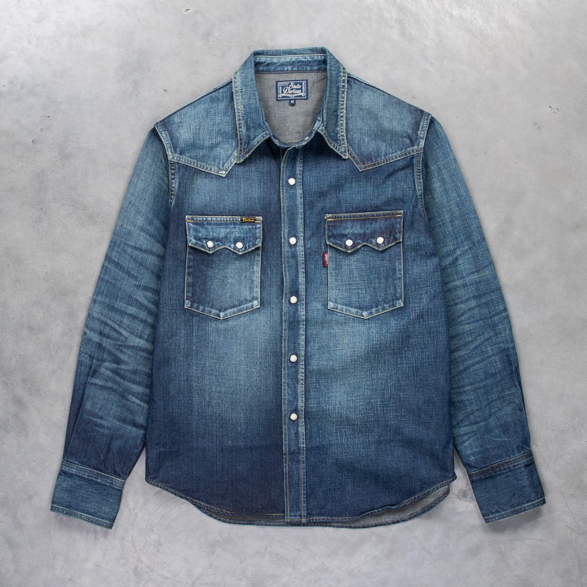 Studio D&#39;Artisan &quot;Crazy&quot; Denim Western Shirt