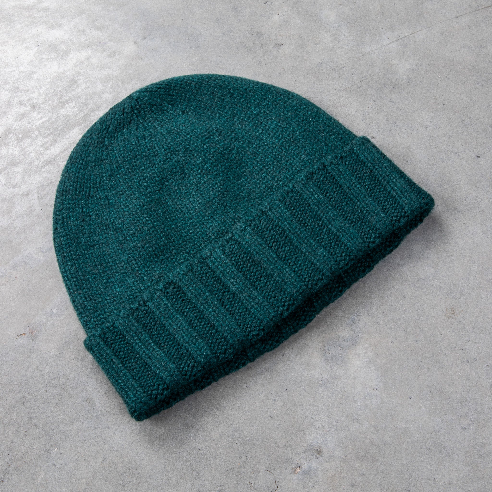 Drumohr Cashmere Ribbed Hat Verde Bottiglia