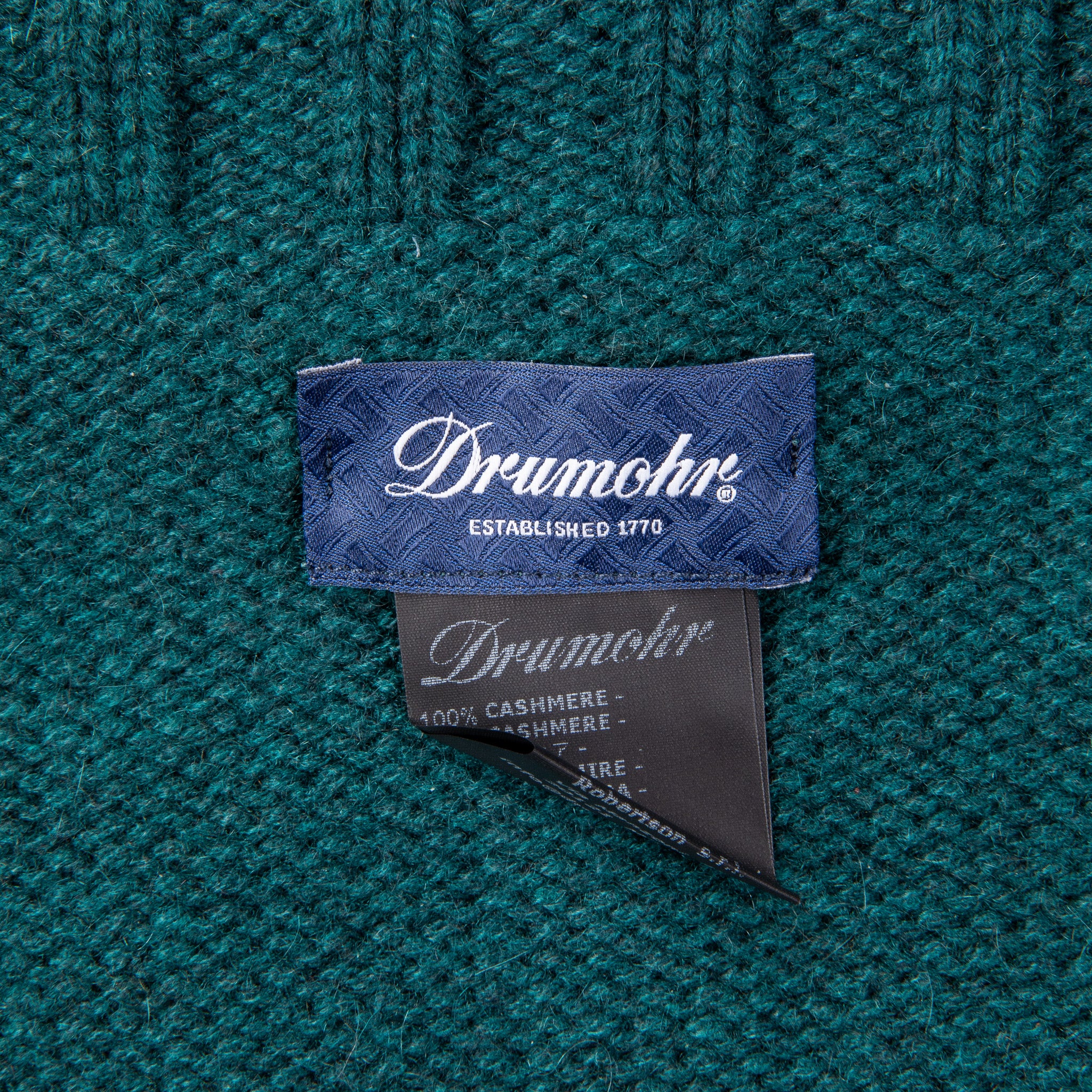 Drumohr Cashmere Ribbed Hat Verde Bottiglia