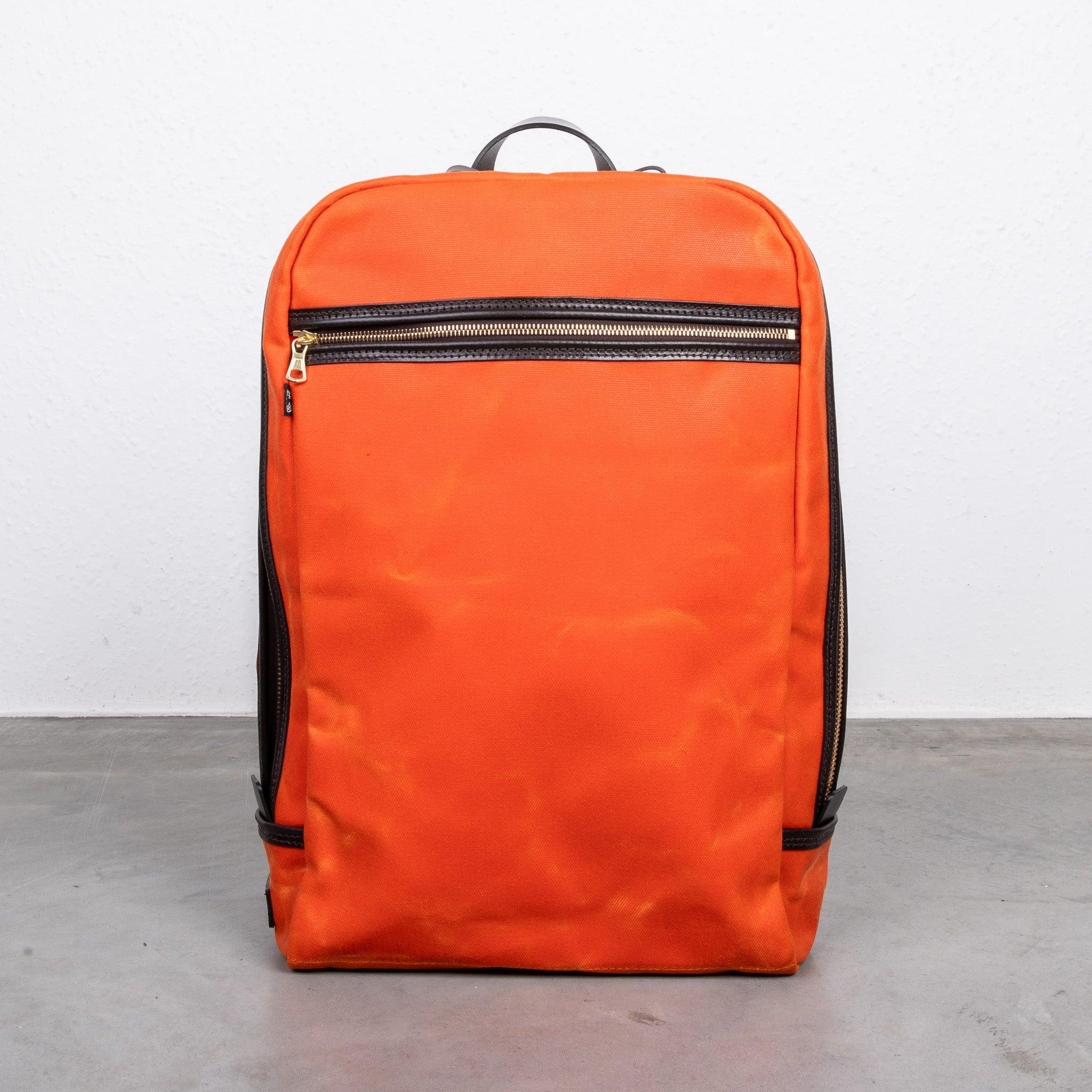Croots Vintage Canvas Zipped Backpack Orange