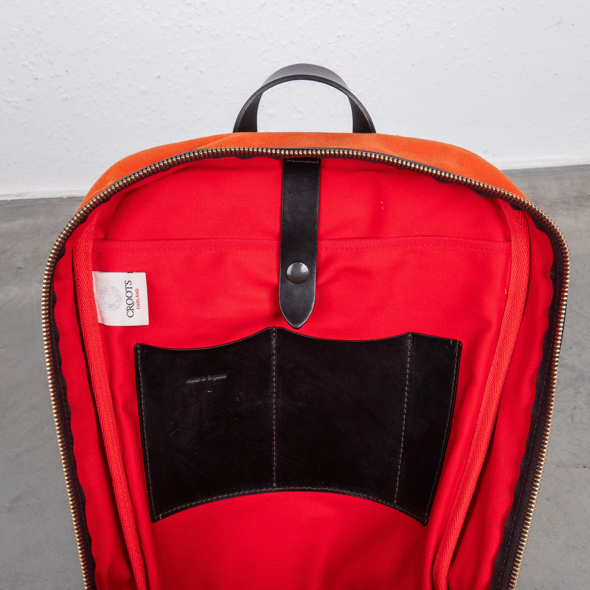 Croots Vintage Canvas Zipped Backpack Orange