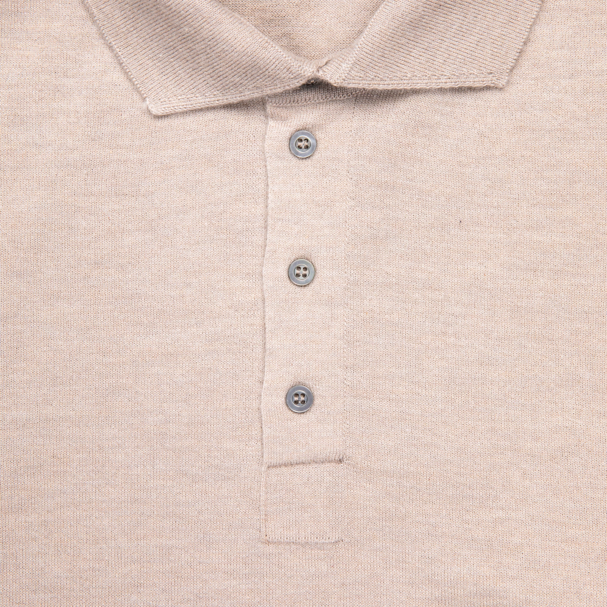 Drumohr Luxury 30G Cashmere Polo Beige Chiaro