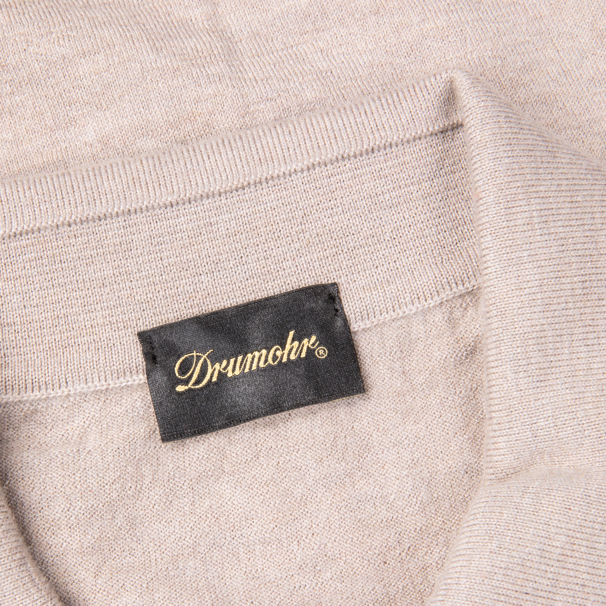 Drumohr Luxury 30G Cashmere Polo Beige Chiaro