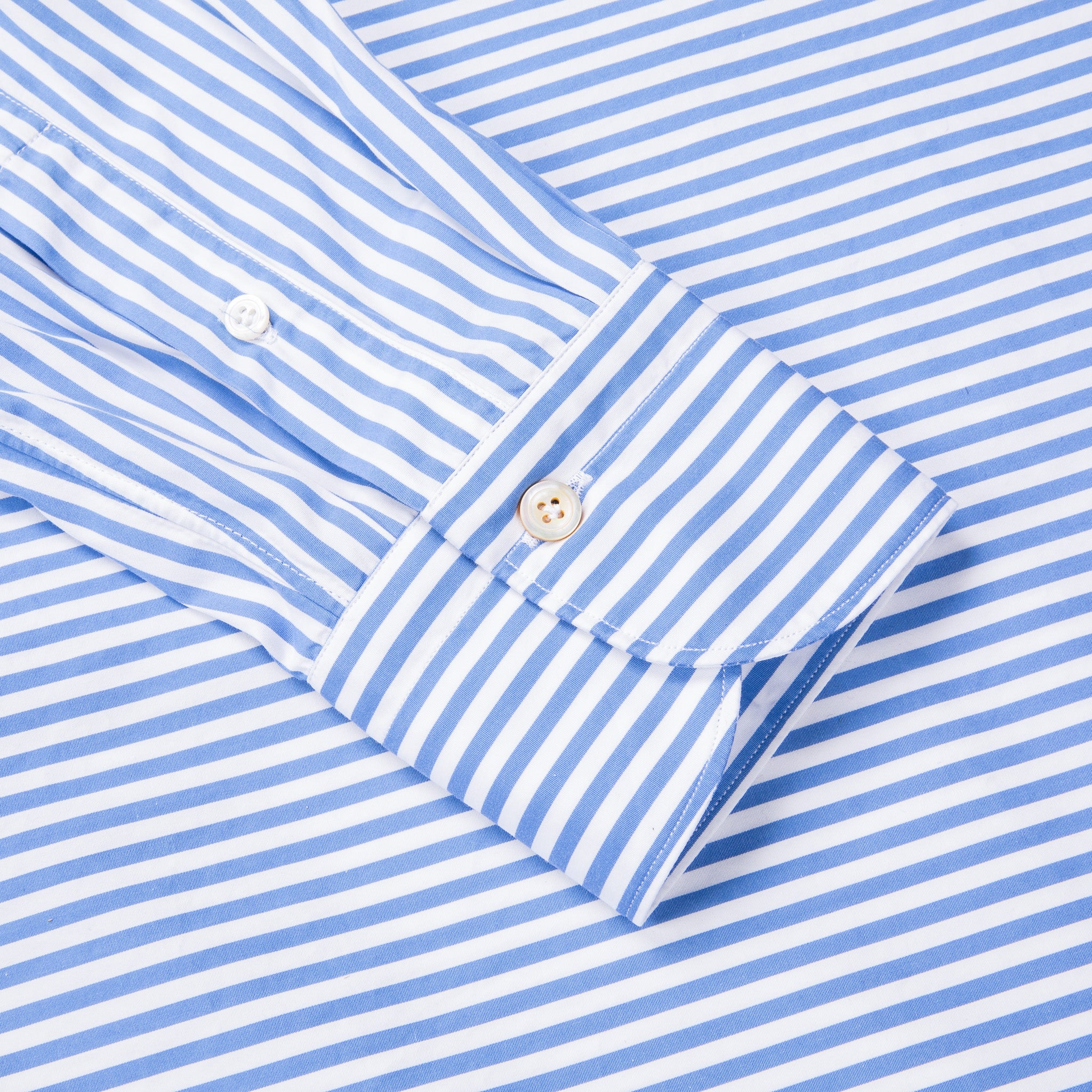 Finamore Tokyo fit collo Lucio Bengal stripe shirt Blu Medio