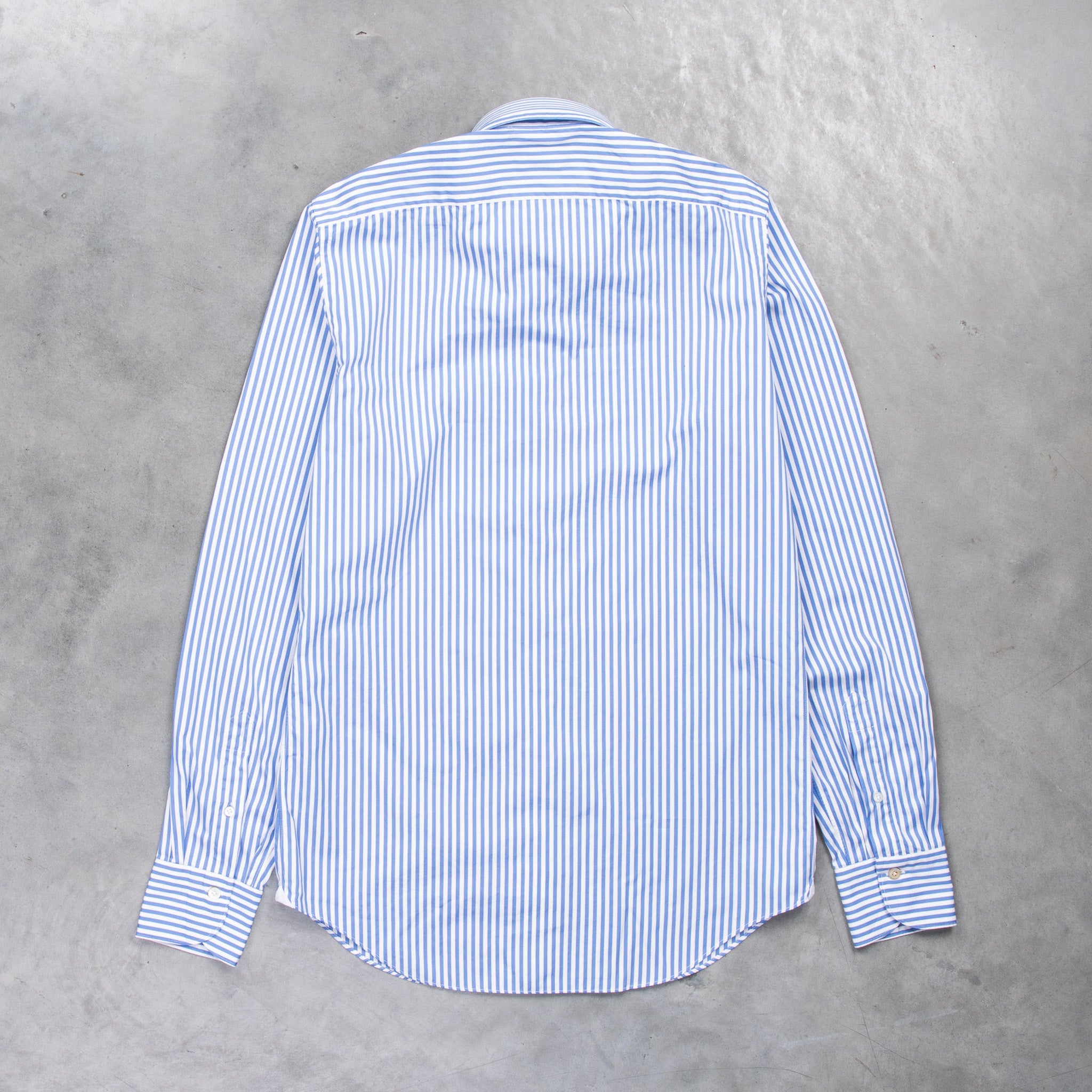 Finamore Tokyo fit collo Lucio Bengal stripe shirt Blu Medio