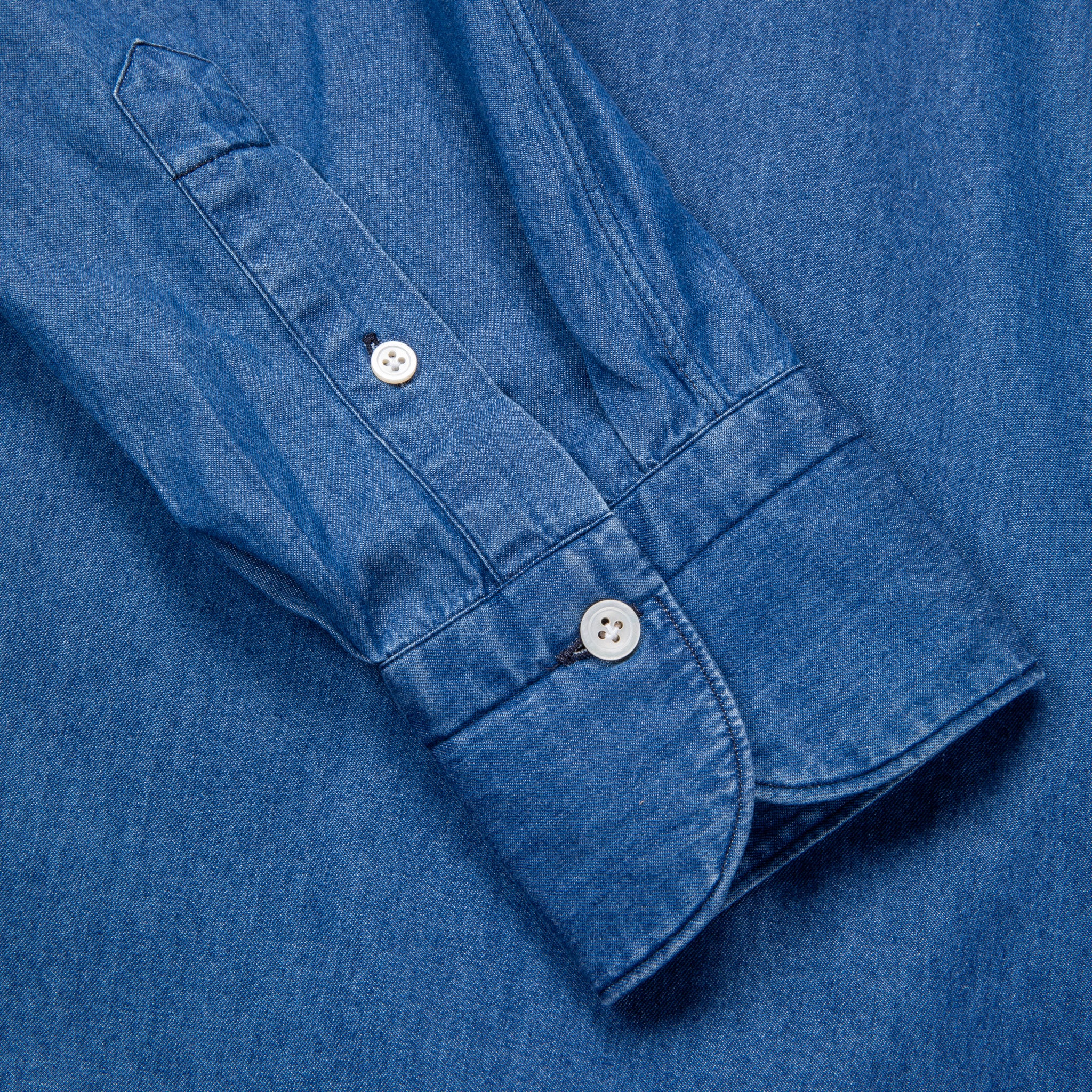 Finamore Gaeta shirt Lucio collar Regular Bleach Denim