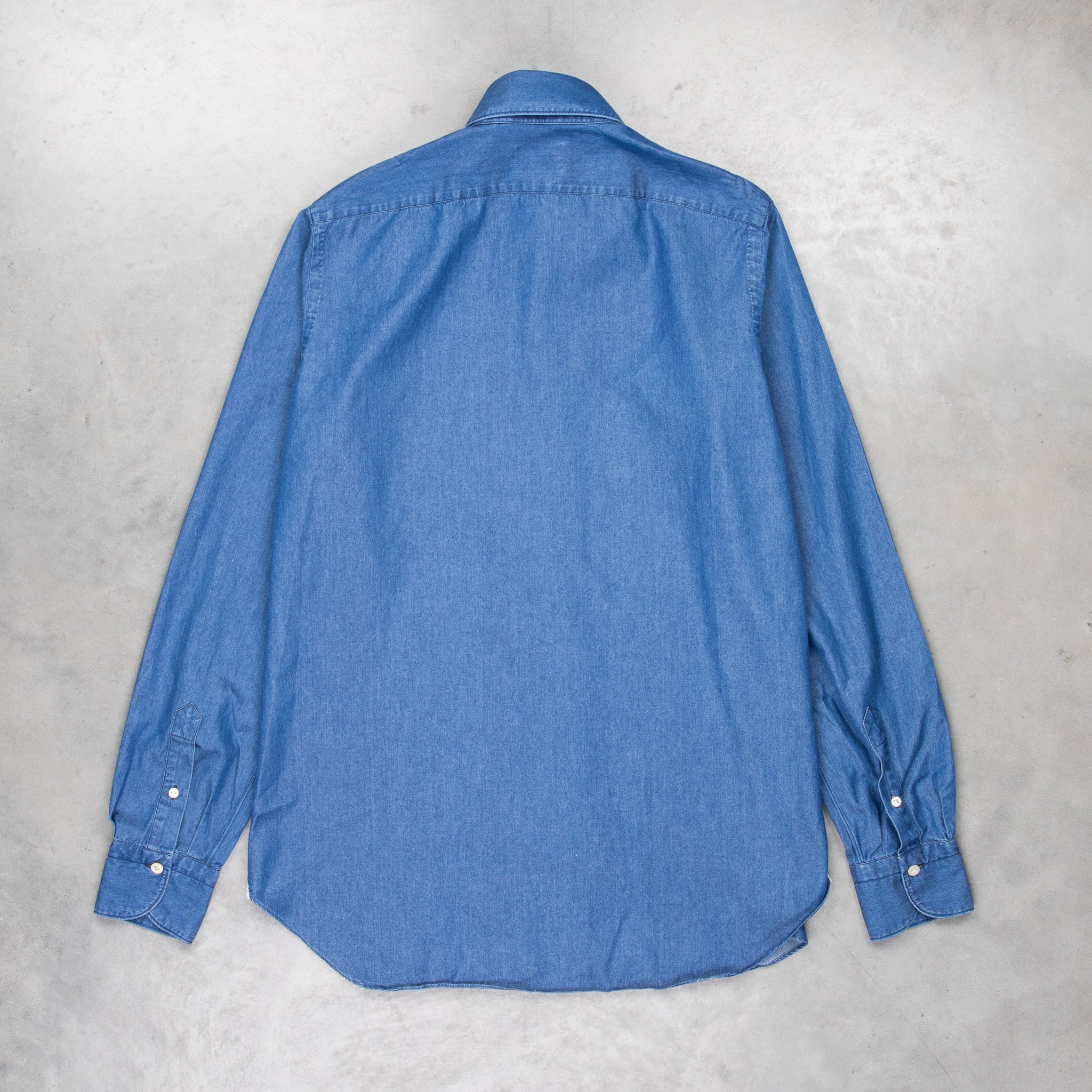 Finamore Gaeta shirt Lucio collar Regular Bleach Denim