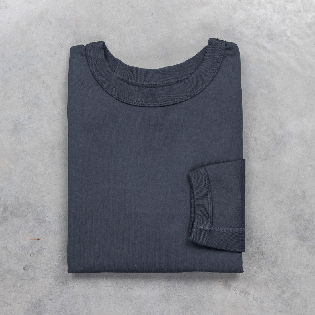 Fullcount Flat Seam Heavyweight Longsleeve T-Shirt Ink. Black