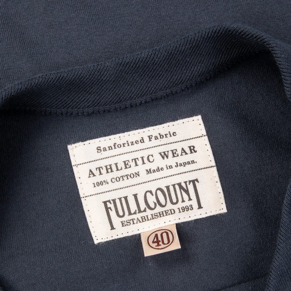 Fullcount Flat Seam Heavyweight Longsleeve T-Shirt Ink. Black