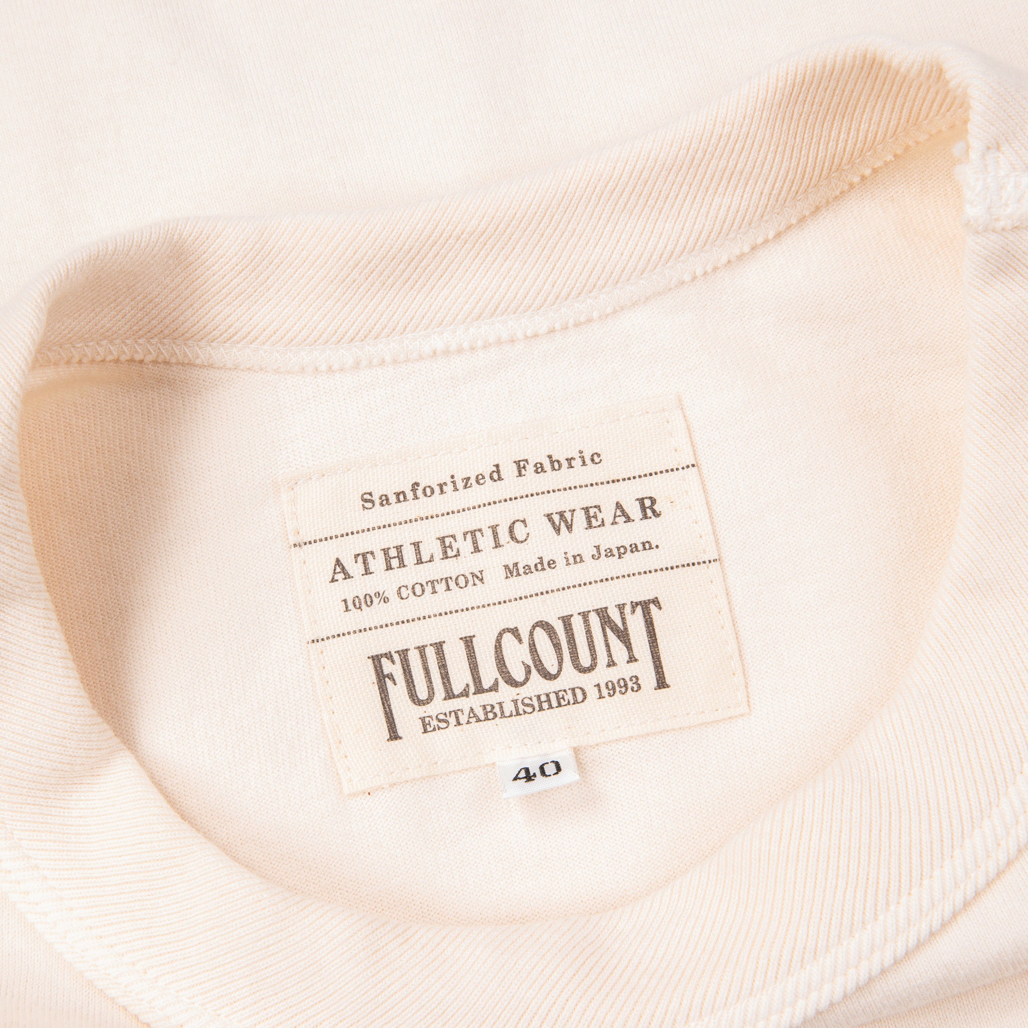 Fullcount Flat Seam Heavyweight Longsleeve T-Shirt Ecru