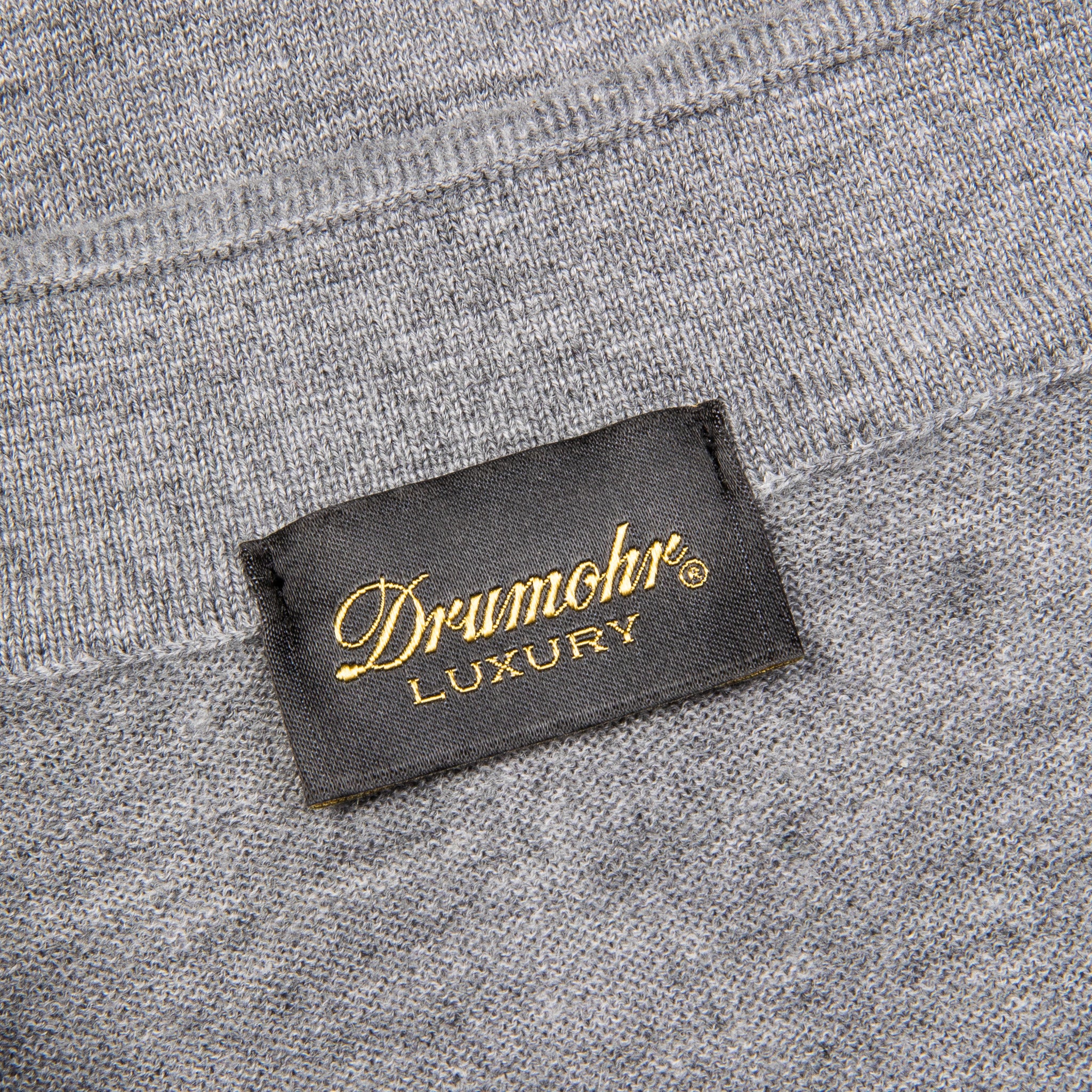 Drumohr Luxury 30G Cashmere Polo Grigio Medio