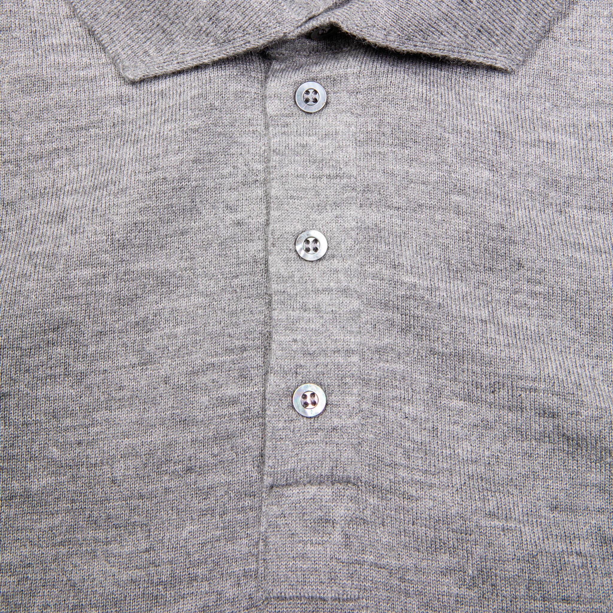 Drumohr Luxury 30G Cashmere Polo Grigio Medio