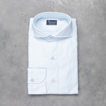 Finamore Tokyo Shirt Sergio Collar Alumo Poplin Celeste