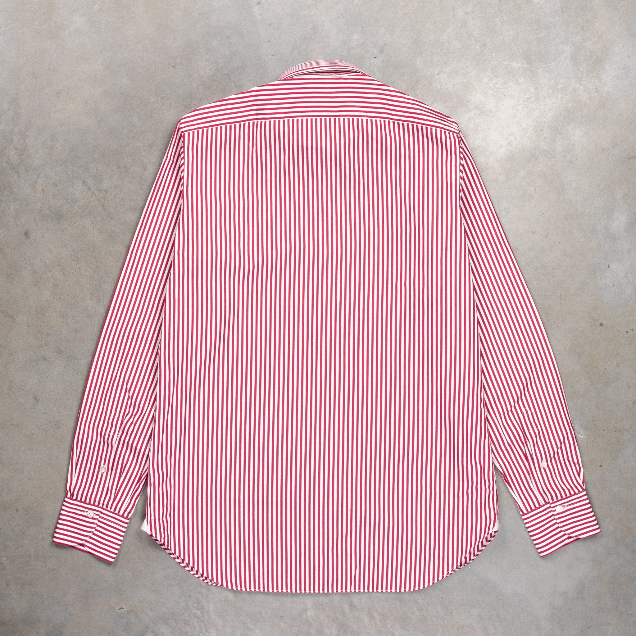 Finamore Gaeta Fit Collo Sergio Bengal Stripe Shirt Chianti